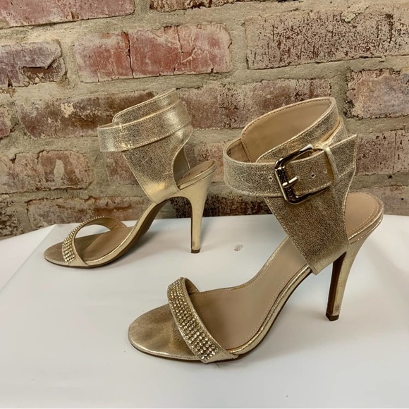 Guess gold rhinestone strappy heels 8 - Picture 1 of 8